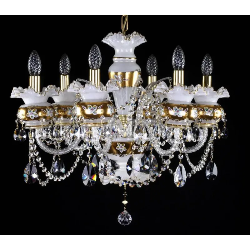 Candelabru Cristale, Bohemia, E14, L101069CE white, Crystal