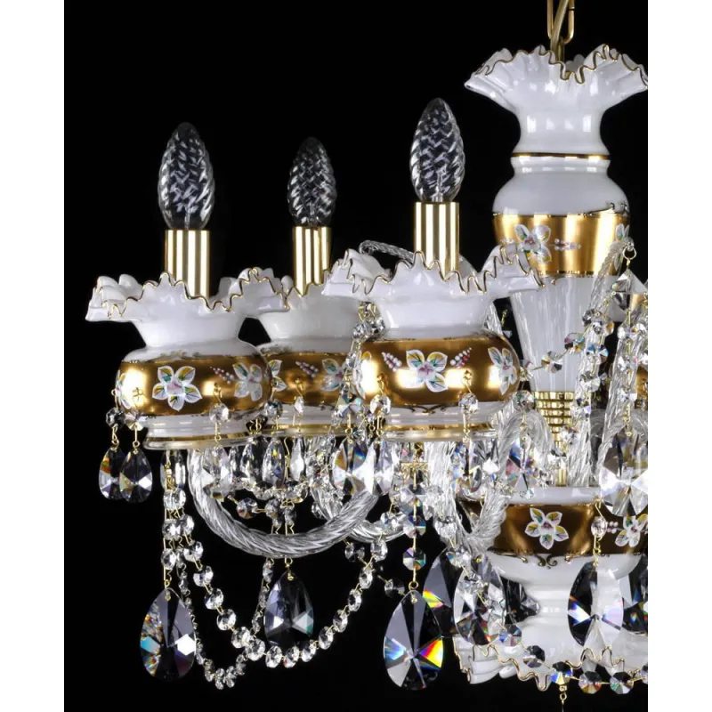 Candelabru Cristale, Bohemia, E14, L101069CE white, Crystal