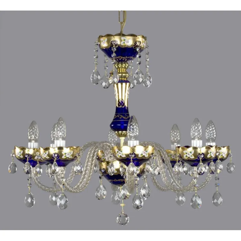 Candelabru Cristale, Bohemia, E14, L101070CE blue, Crystal