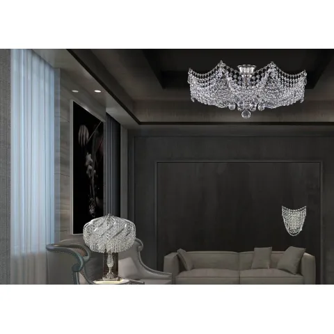 Plafoniera Cristale, Wave, Bohemia, E14, L201060CLN, Crystal