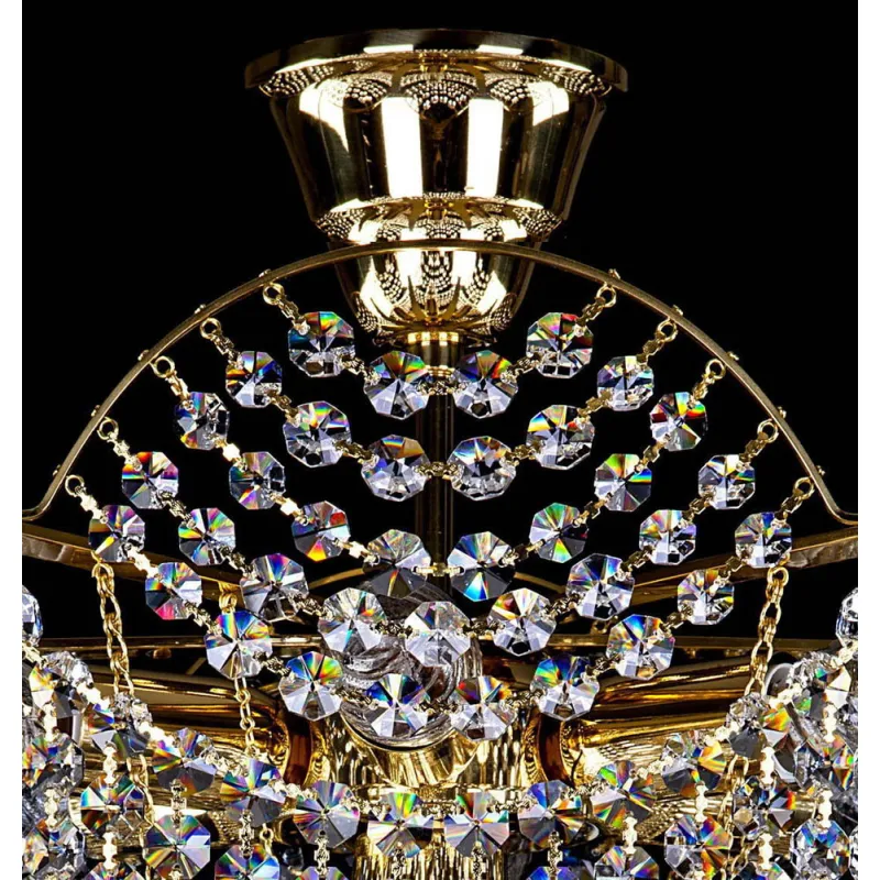 Plafoniera Cristale, with trimmings, Bohemia, E14, L201083CE, Crystal