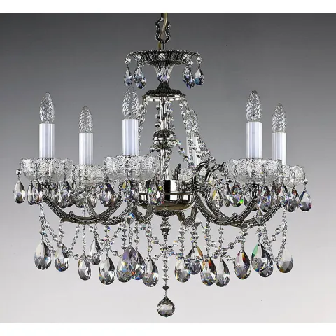 Candelabru Alama, Cristale, Bohemia, E14, L301007CENi 8006, Crystal