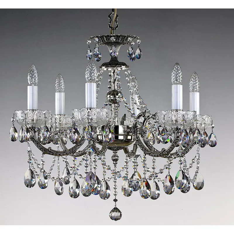 Candelabru Alama, Cristale, Bohemia, E14, L301007CENi 8006, Crystal