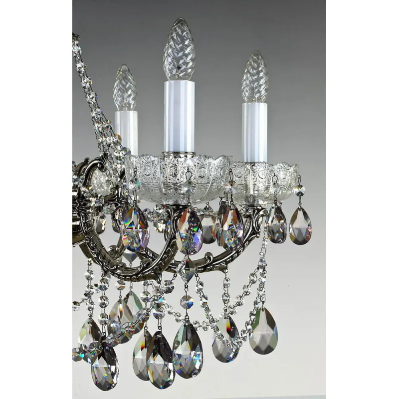 Candelabru Alama, Cristale, Bohemia, E14, L301007CENi 8006, Crystal