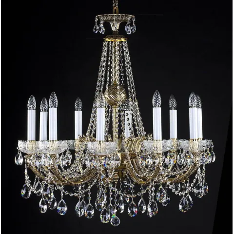Candelabru Alama, Cristale, Bohemia, E14, L301008CE, Crystal