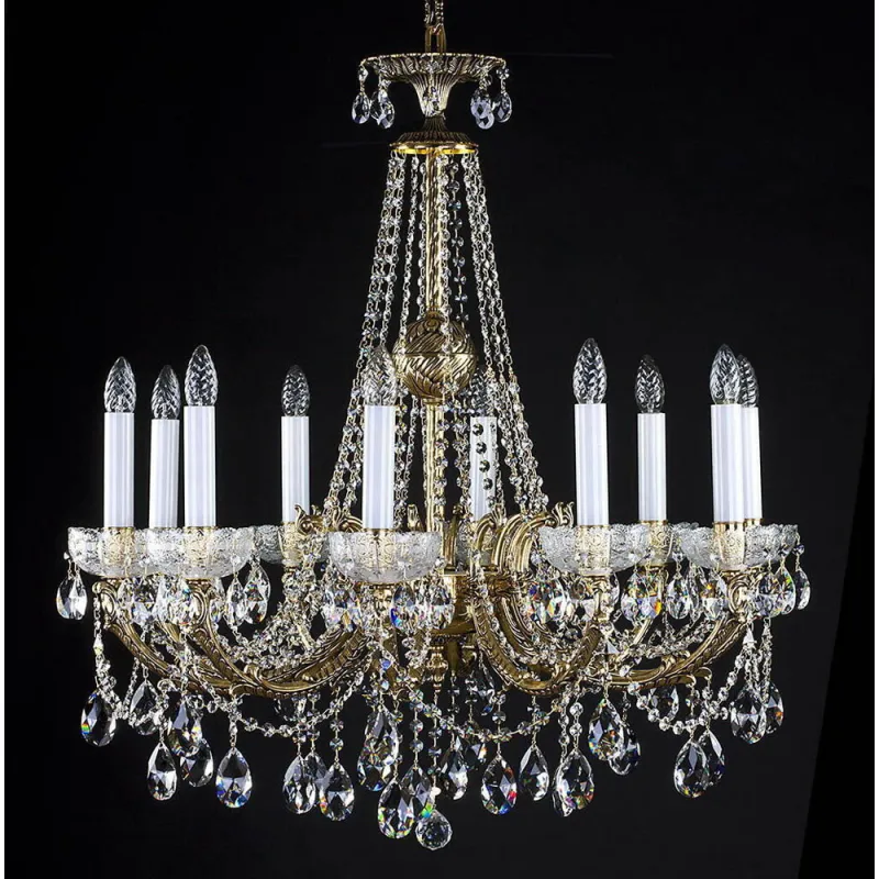 Candelabru Alama, Cristale, Bohemia, E14, L301008CE, Crystal