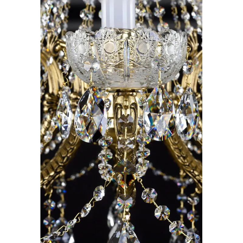 Candelabru Alama, Cristale, Bohemia, E14, L301008CE, Crystal
