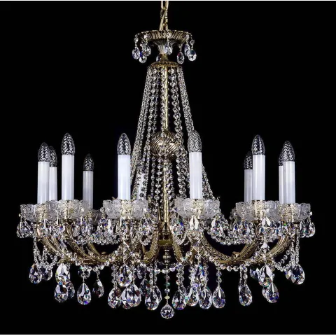 Candelabru Alama, Cristale, Bohemia, E14, L301011CE, Crystal