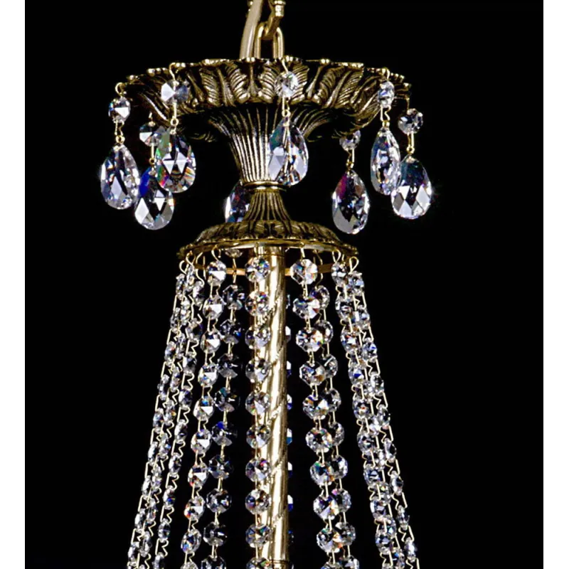 Candelabru Alama, Cristale, Bohemia, E14, L301011CE, Crystal