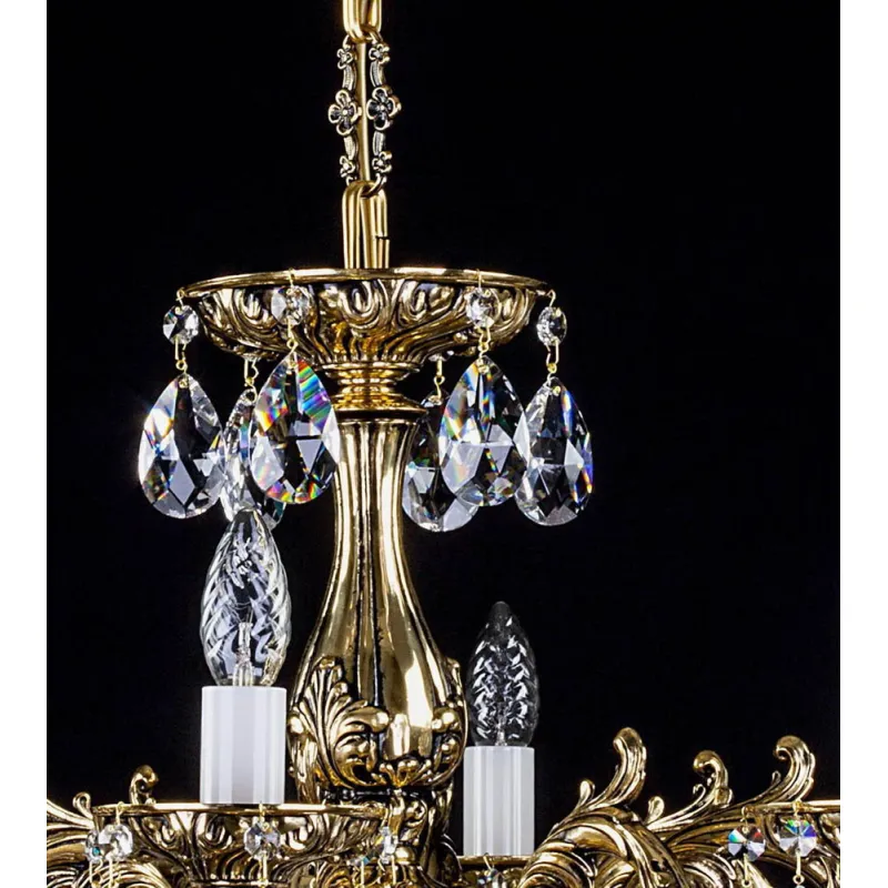 Candelabru Alama, Cristale, Bohemia, E14, L301015CE, Crystal