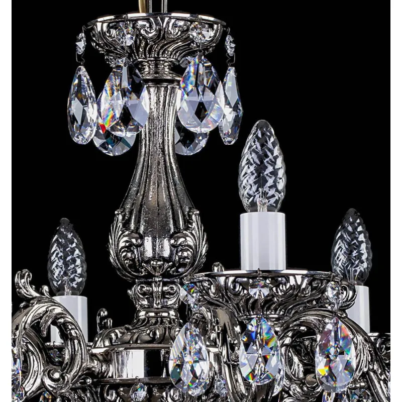 Candelabru Alama, Cristale, Bohemia, E14, L301017CE, Crystal