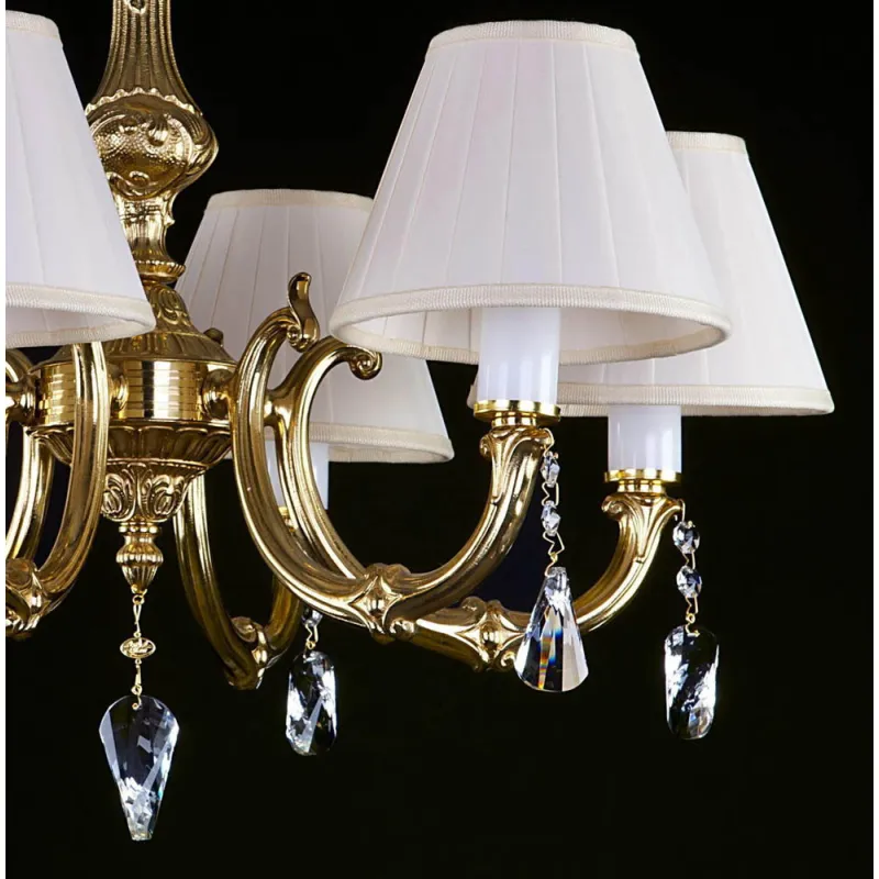 Candelabru Alama, Cristale, Abajururi, Bohemia, E14, L301021CE, Crystal