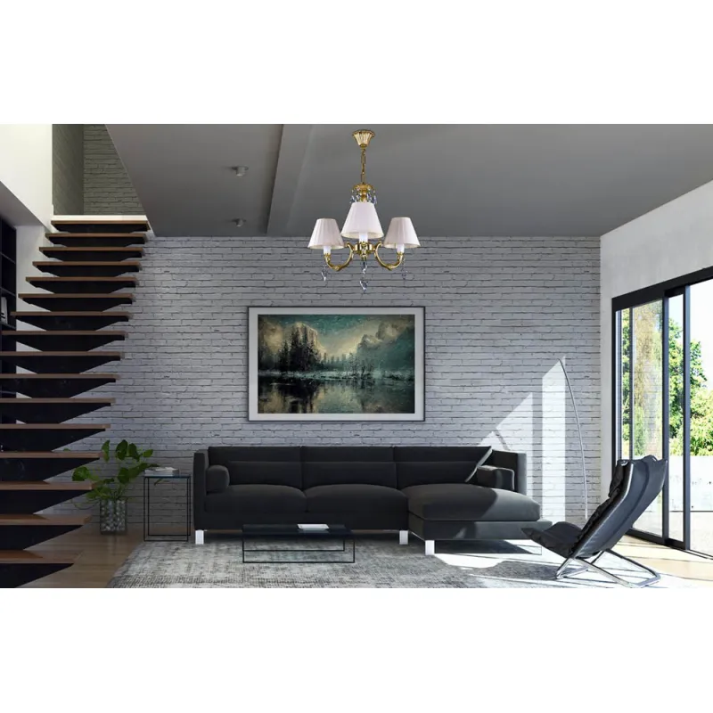 Candelabru Alama, Cristale, Abajururi, Bohemia, E14, L301022CE, Crystal