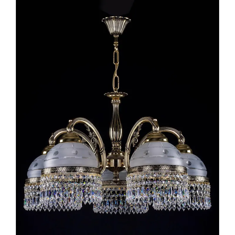 Candelabru Alama, Cristale, Bohemia, E14, L301029CE, Crystal