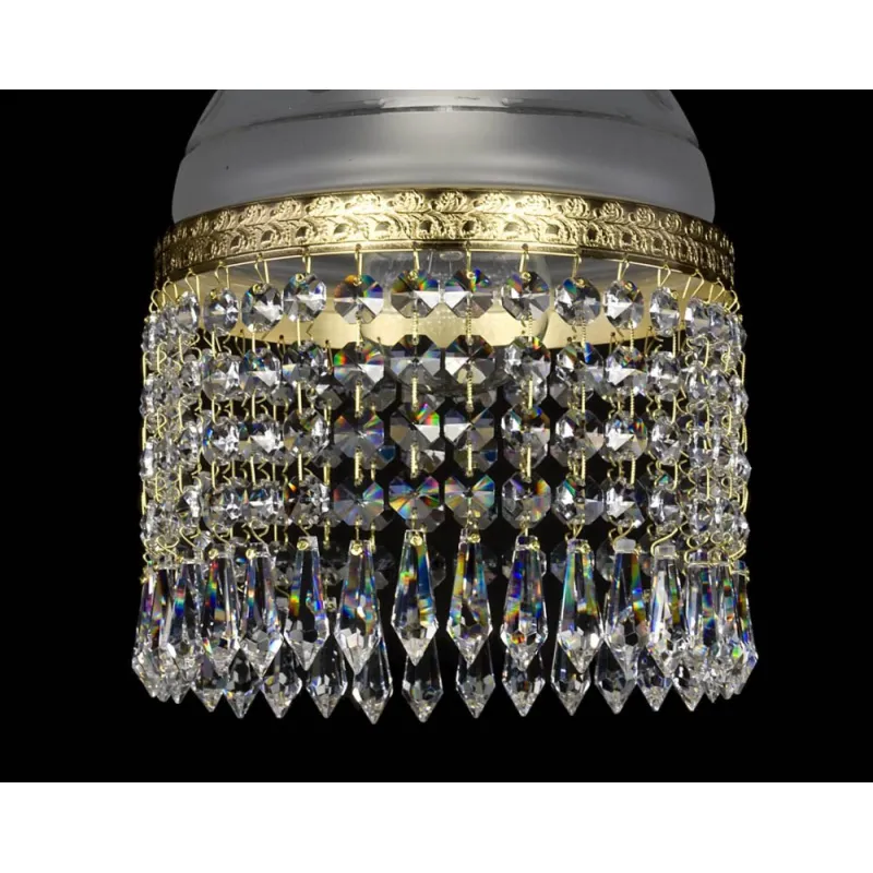 Candelabru Alama, Cristale, Bohemia, E27, L301031CE, Crystal