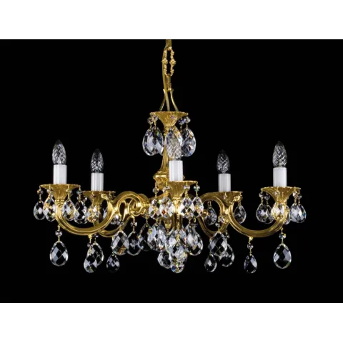 Candelabru Alama, Cristale, Bohemia, E14, L301034CE, Crystal