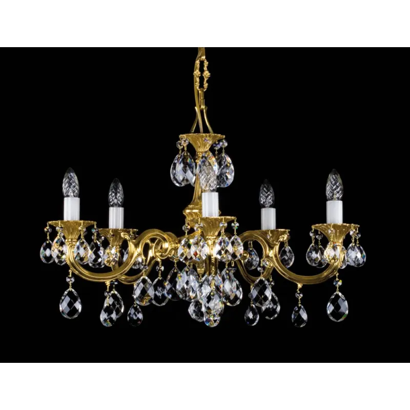 Candelabru Alama, Cristale, Bohemia, E14, L301034CE, Crystal