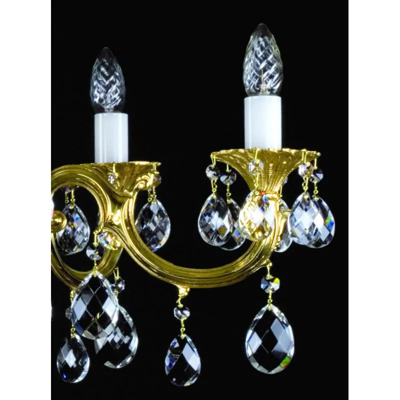 Candelabru Alama, Cristale, Bohemia, E14, L301034CE, Crystal