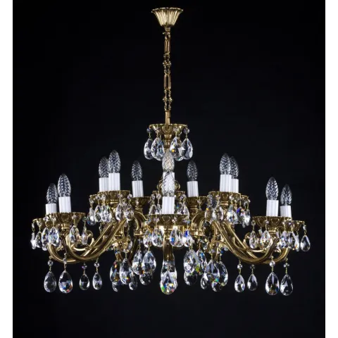 Candelabru Alama, Cristale, Bohemia, E14, L301036CE, Crystal