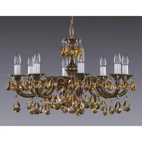 Candelabru Alama, Cristale, Bohemia, E14, L301040CE 8007, Crystal