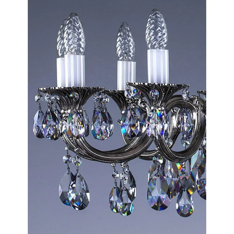 Candelabru Alama, Cristale, Bohemia, E14, L301041CE 8006, Crystal