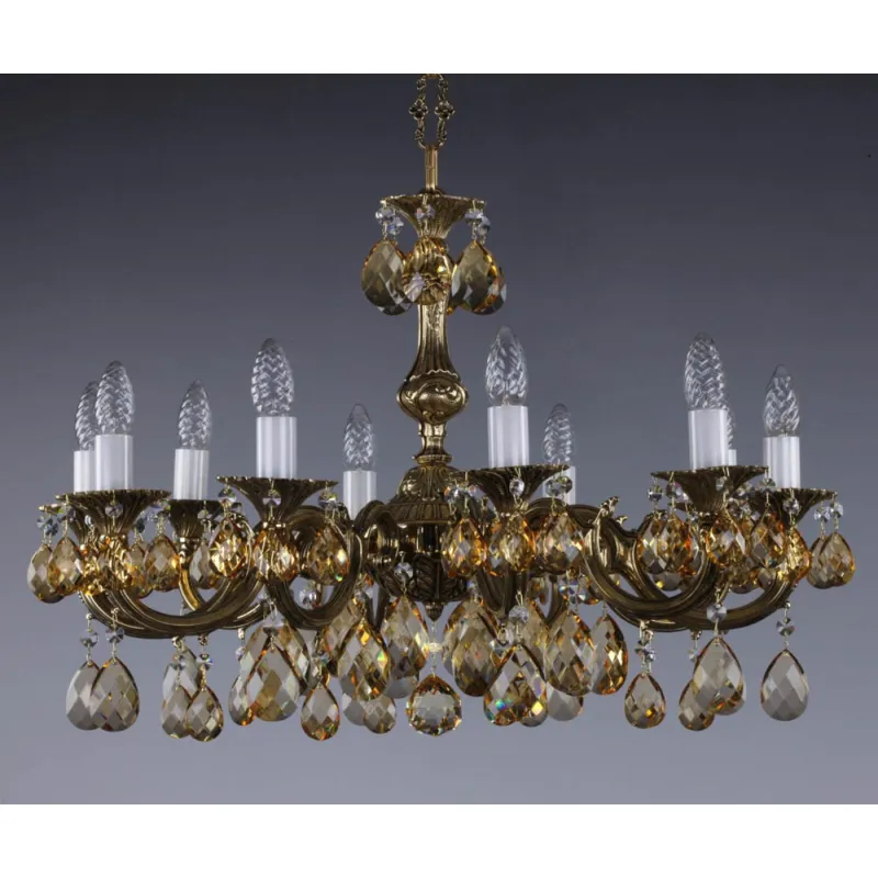 Candelabru Alama, Cristale, Bohemia, E14, L301041CE 8006, Crystal