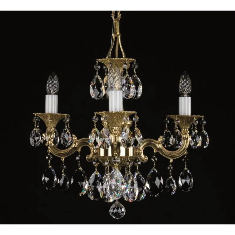 Candelabru Alama, Cristale, Bohemia, E14, L301045CE, Crystal