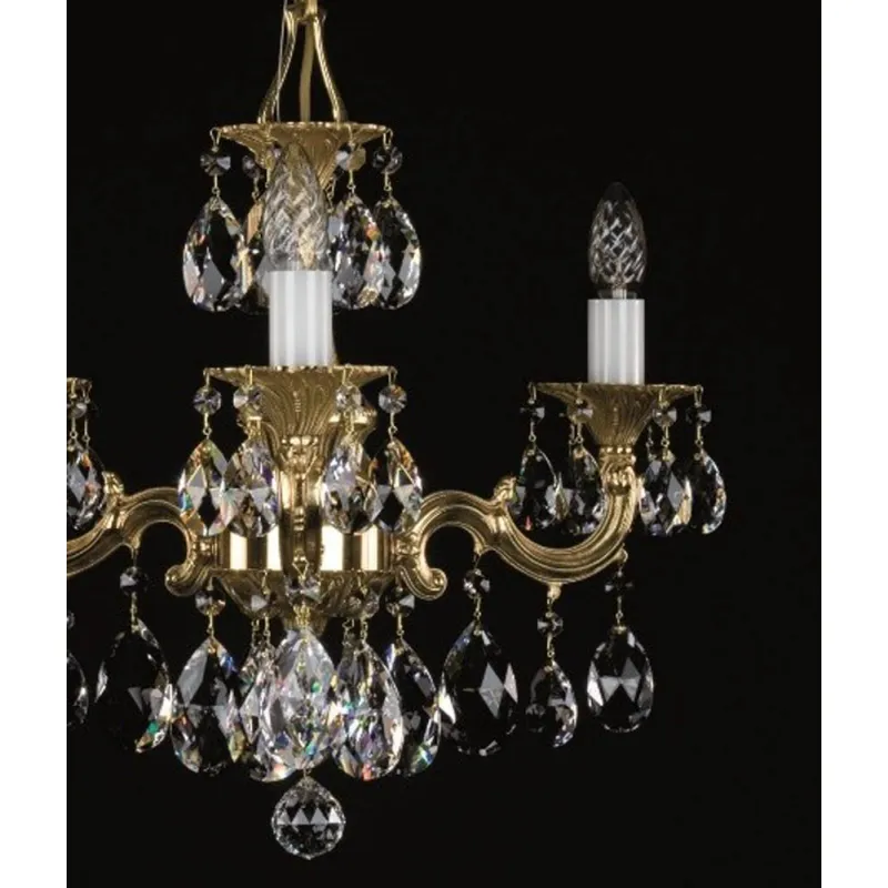 Candelabru Alama, Cristale, Bohemia, E14, L301045CE, Crystal