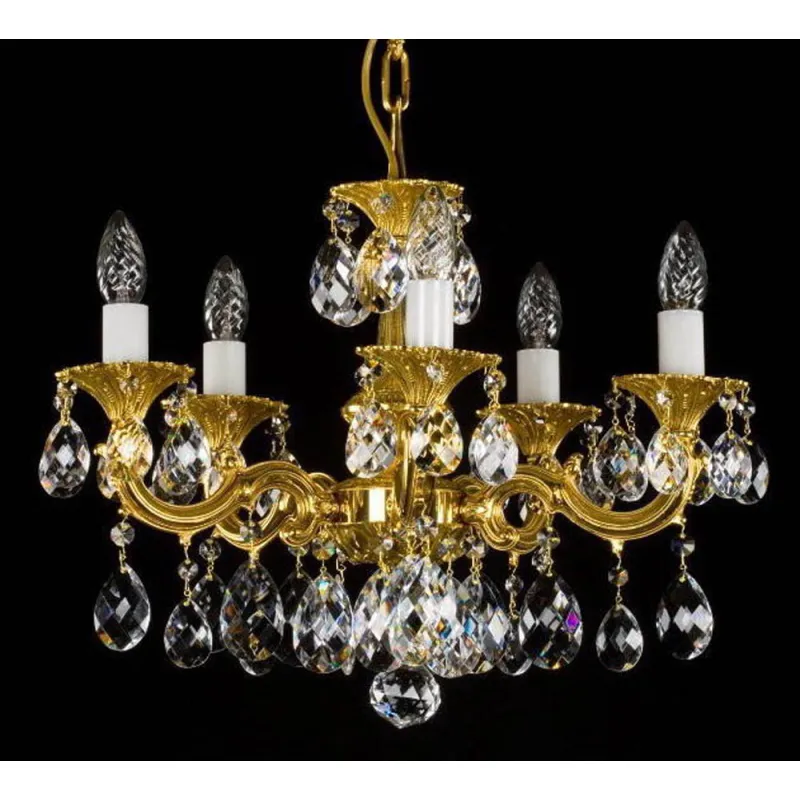 Candelabru Alama, Cristale, Bohemia, E14, L301047CE, Crystal