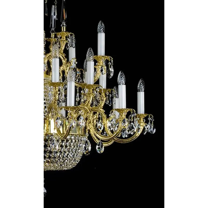 Candelabru Alama, Cristale, Bohemia, E14, L301059CE, Crystal