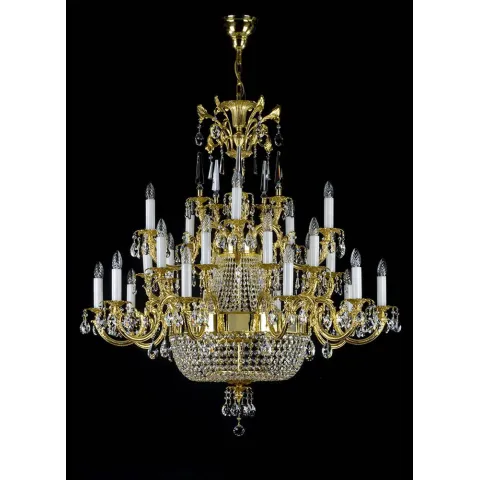 Candelabru Alama, Cristale, Bohemia, E14, L301059CE, Crystal