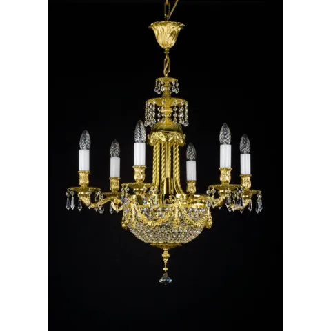 Candelabru Alama, Cristale, Bohemia, E14, L301063CE, Crystal