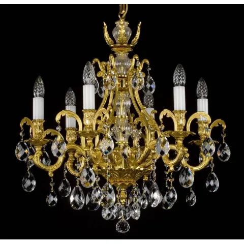 Candelabru Alama, Cristale, Bohemia, E14, L301066CE, Crystal