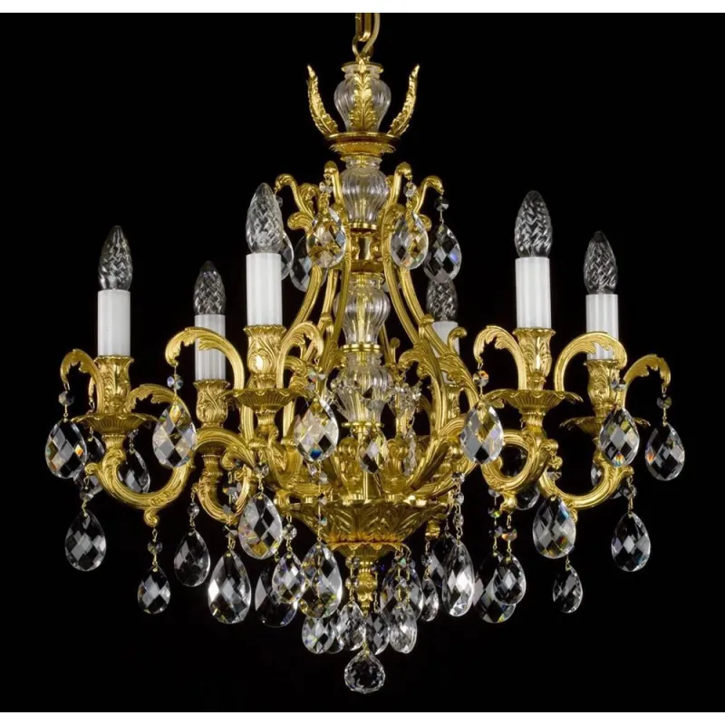 Candelabru Alama, Cristale, Bohemia, E14, L301066CE, Crystal