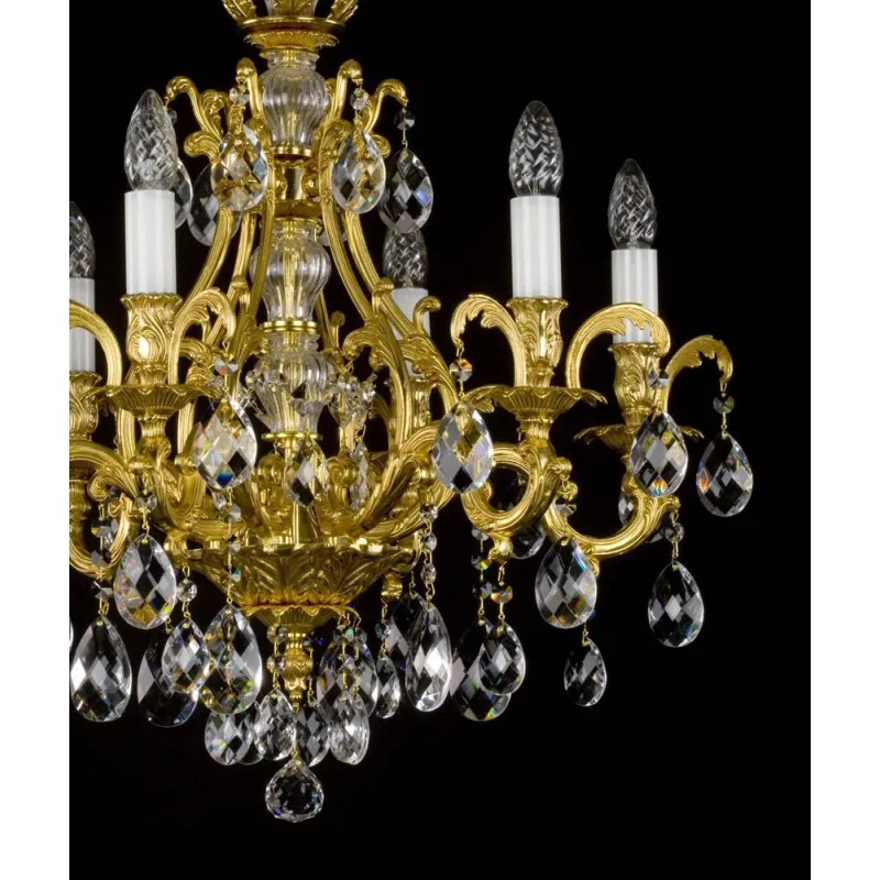 Candelabru Alama, Cristale, Bohemia, E14, L301066CE, Crystal