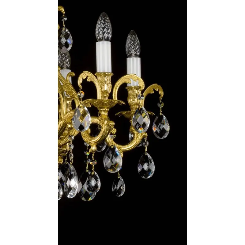 Candelabru Alama, Cristale, Bohemia, E14, L301066CE, Crystal