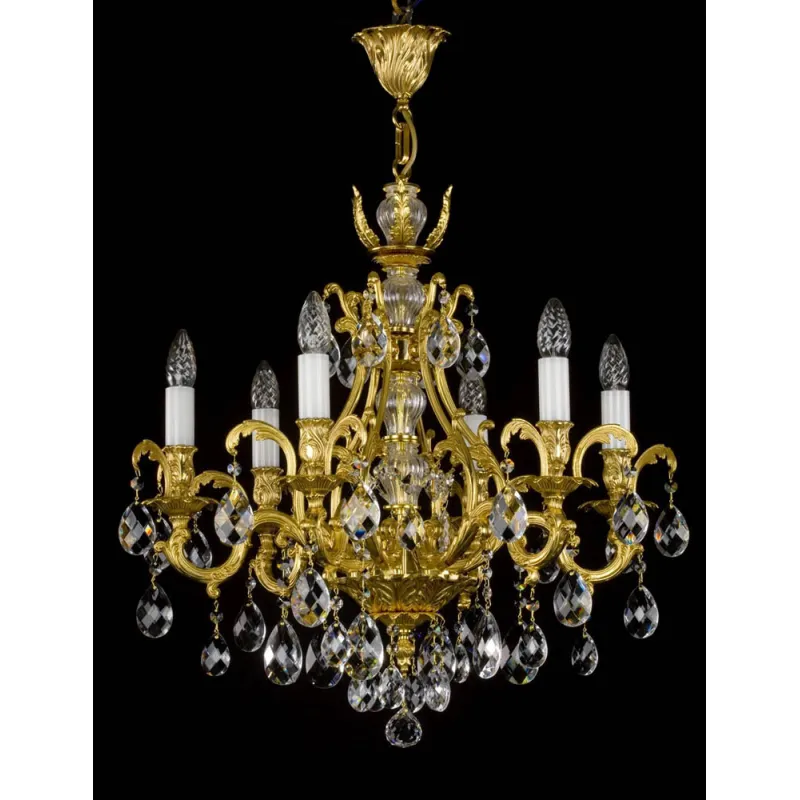 Candelabru Alama, Cristale, Bohemia, E14, L301066CE, Crystal
