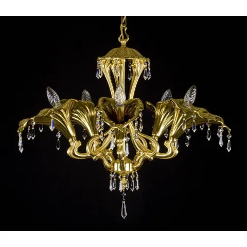 Candelabru Alama, Cristale, Bohemia, E14, L301069CE, Crystal