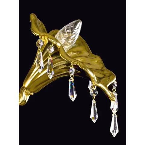 Candelabru Alama, Cristale, Bohemia, E14, L301069CE, Crystal