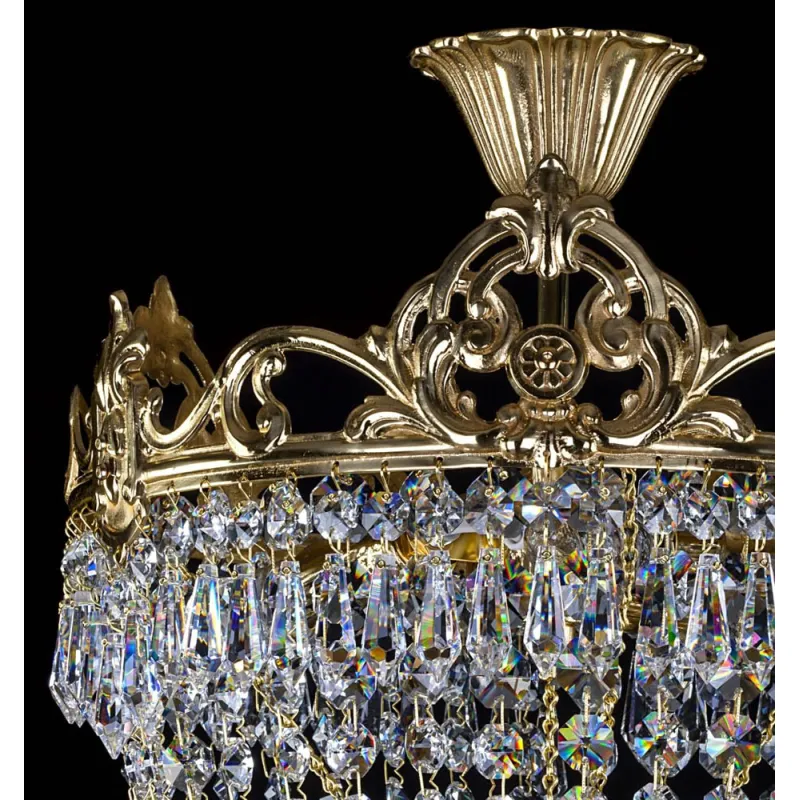 Candelabru Alama, Cristale, Bohemia, E14, L301075CET, Crystal