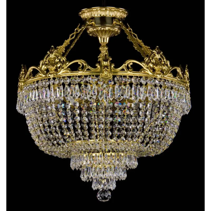 Candelabru Alama, Cristales, Bohemia, E14, L301076CE, Crystal