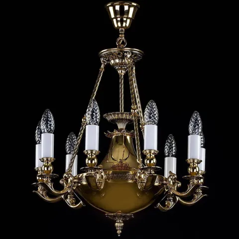 Candelabru Alama, Cristale, Bohemia, E14, L301084, Crystal