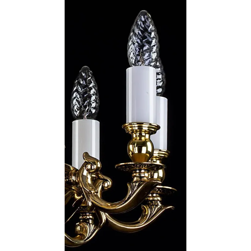 Candelabru Alama, Cristale, Bohemia, E14, L301084, Crystal