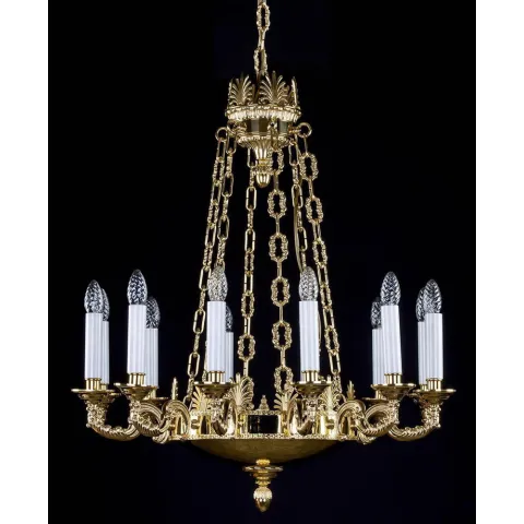 Candelabru Alama, Cristale, Bohemia, E14, L301085, Crystal