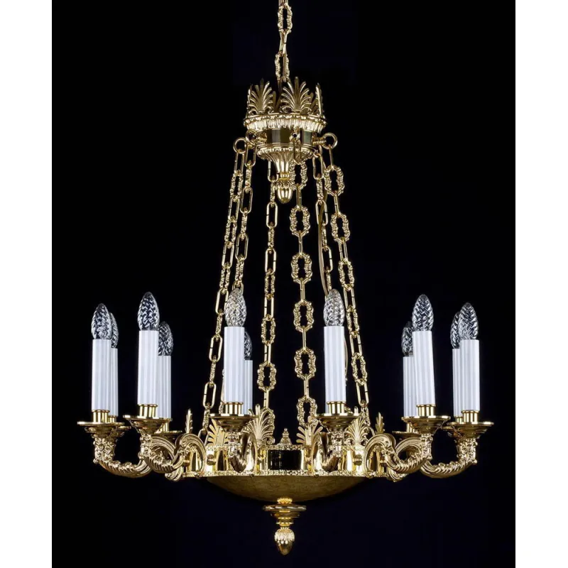 Candelabru Alama, Cristale, Bohemia, E14, L301085, Crystal