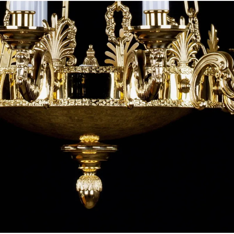 Candelabru Alama, Cristale, Bohemia, E14, L301085, Crystal