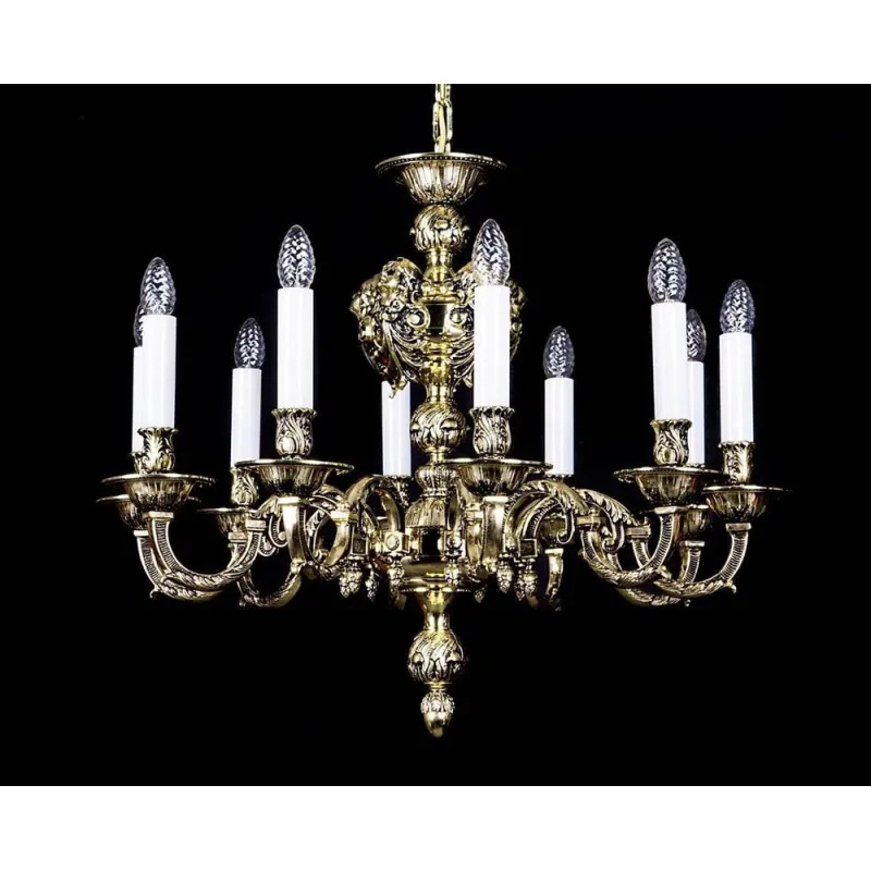 Candelabru Alama, Cristale, Bohemia, E14, L301091, Crystal
