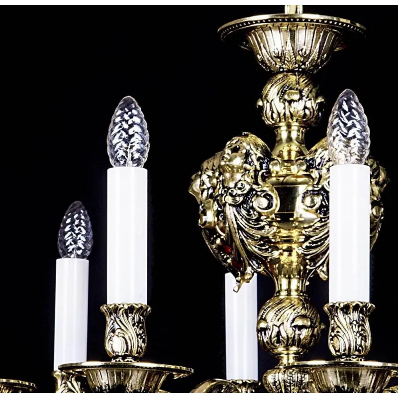 Candelabru Alama, Cristale, Bohemia, E14, L301091, Crystal