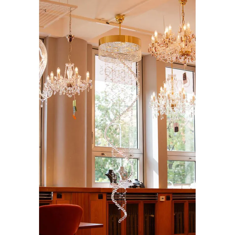 Candelabru Cristale, Spirala, Bohemia, GU10, L401048CLN, Crystal