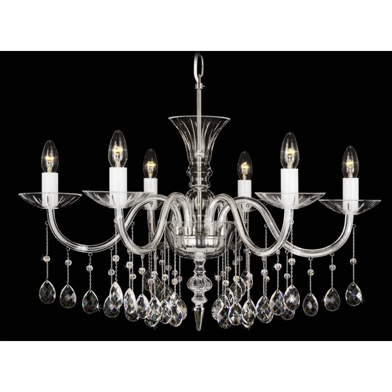 Candelabru Cristale, Sticla, Bohemia, E14, LB01040500658P505, Crystal